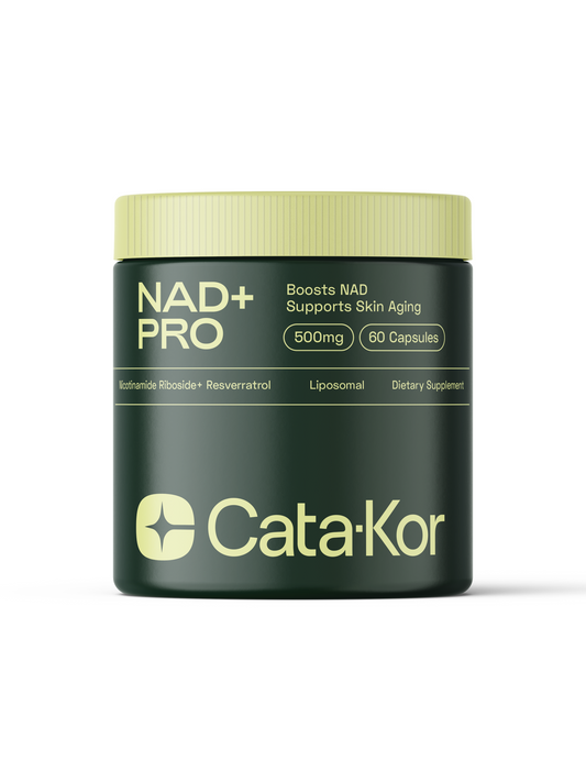 Cata-Kor Liposomal NAD+ w/Resveratrol  - High Purity NAD Supplement for Anti-Aging, Energy, Focus - 80 Capsules